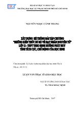 Luận văn Xây dựng hệ thống bài tập của chương “Những kiến thức sơ bộ về hạt nhân nguyên tử” lớp 12 - THPT theo định hướng phát huy tính tích cực, chủ động của học sinh