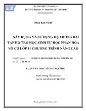 Luận văn Xây dựng và sử dụng hệ thống bài tập hỗ trợ học sinh tự học phần hóa vô cơ lớp 11 chương trình nâng cao