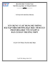 Luận văn Xây dựng và sử dụng hệ thống bài tập theo hướng dạy học tích cực phần hóa học vô cơ lớp 11 ban cơ bản trường THPT