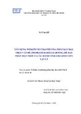Luận văn Xây dựng website hỗ trợ phương pháp dạy học theo vấn đề (problem based learning) để dạy phần mặt trời và các hành tinh cho sinh viên Vật Lý