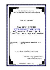Luận văn Xây dựng website www.thuvienvatly.com hỗ trợ dạy và học Vật lý ở trường trung học phổ thông