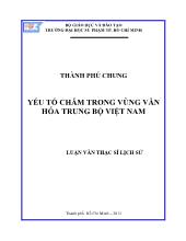 Luận văn Yếu tố chăm trong vùng văn hóa trung bộ Việt Nam