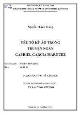 Luận văn Yếu tố kỳ ảo trong truyện ngắn gabriel garcia marquez