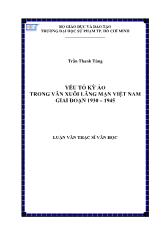 Luận văn Yếu tố kỳ ảo trong văn xuôi lãng mạn Việt Nam giai đoạn 1930 – 1945