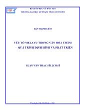 Luận văn Yếu tố melayu trong văn hóa chăm - Quá trình định hình và phát triển