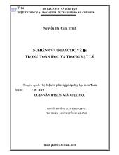 Nghiên cứu didactic về x trong toán học và trong vật lý