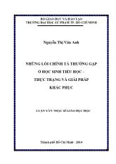 Những lỗi chính tả thường gặp ở học sinh tiểu học – Thực trạng và giải pháp khắc phục