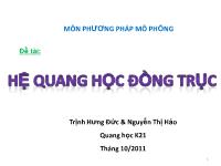 Phương pháp mô phỏng - Hệ quang học đồng trục