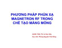 Phương pháp phún xạ magnetron rf trong chế tạo màng mỏng