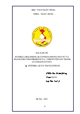 Quản trị ngân hàng: Đánh giá hoạt động quản trị danh mục đầu tư và trạng thái thanh khoản của 1 ngân hàng thương mại Việt Nam trong giai đoạn gần đây