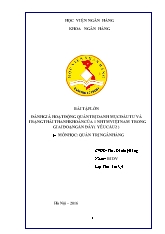 Quản trị ngân hàng: Đánh giá hoạt động quản trị danh mục đầu tư và trạng thái thanh khoản của 1 ngân hàng thương mại Việt Nam trong giai đoạn gần đây (yêu cầu 2)