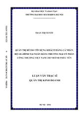 Quản trị rủi ro tín dụng khách hàng cá nhân, hộ gia đình tại ngân hàng thương mại cổ phần công thƣơng Việt Nam chi nhánh Phúc Yên