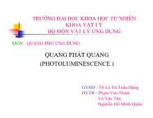 Quang phổ ứng dung - Quang phát quang (photoluminescence)