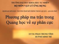 Seminar môn học: Phương pháp mô phỏng trong quang – quang phổ