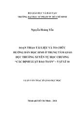 Soạn thảo tài liệu và tổ chức hướng dẫn học sinh ở trung tâm giáo dục thường xuyên tự học chương “các định luật bảo toàn” – Vật lí 10
