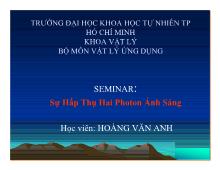 Thảo luận: Sự hấp thụ hai photon ánh sáng