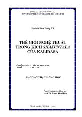 Thế giới nghệ thuật trong kịch shakuntala của kalidasa