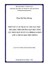 Thiết kế và sử dụng tư liệu dạy học hóa học theo hướng dạy học tích cực phần dẫn xuất của hidrocacbon lớp 11 trung học phổ thông