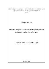 Thương hiệu của doanh nghiệp Việt Nam dưới góc nhìn văn hóa học