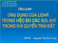 Tiểu luận Ứng dụng của Lidar trong việc đo các Sol khí trong khí quyển trái đất