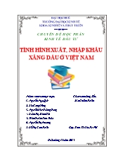 Tình hình xuất, nhập khẩu xăng dầu ở Việt Nam