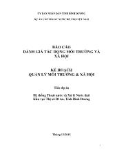 Báo cáo Đánh giá Tác động Môi trường và Xã hội Dự án “Hệ thống Thoát nước và Xử lý Nước thải khu vực thị xã Dĩ An, tỉnh Bình Dương”