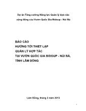 Báo cáo hướng tới thiết lập quản lý hợp tác tại vườn quốc gia Bidoup - Núi Bà, tỉnh Lâm Đồng