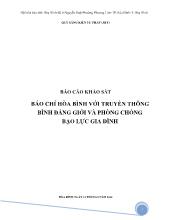 Báo cáo Khảo sát báo chí Hòa Bình với truyền thông bình đẳng giới và phòng chống bạo lực gia đình