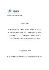 Báo cáo Nghiệp vụ ủy thác hoạt động hợp tác song phương với Việt Nam về chuyển giao quốc tế công nghệ bảo vệ môi trường kiểu cùng có lợi năm 2015