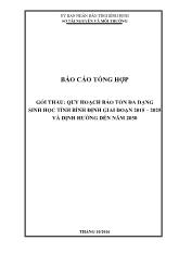 Báo cáo Quy hoạch bảo tồn đa dạng sinh học tỉnh Bình Định giai đoạn 2015 – 2025 và định hướng đến năm 2030