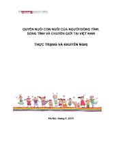 Báo cáo Quyền nuôi con nuôi của người đồng tính, song tính và chuyển giới (LGBT) tại Việt Nam – Thực trạng và Khuyến nghị