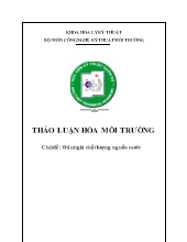 Đề tài Đánh giá chất lượng nguồn nước