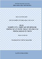 Đề tài Nghiên cứu, thiết kế mô hình hệ thống xử lý nước thải y tế cho các phòng khám tư nhân