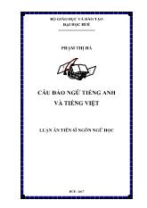 Luận án Câu đảo ngữ tiếng Anh và tiếng Việt
