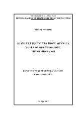 Luận án Quản lý lễ hội truyền thống Quán Giá xã Yên Sở, huyện Hoài Đức, thành phố Hà Nội