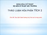 Tiểu luận Xác định hàm lượng oxy hòa tan trong nước