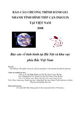 Báo cáo chương trình đánh giá nhanh tình hình tiếp cận insulin tại Việt Nam 2008 (tại Hà Nội và khu vực phía Bắc Việt Nam)