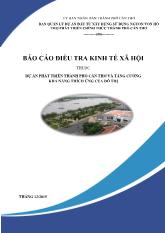 Báo cáo điều tra kinh tế xã hội thuộc dự án phát triển thành phố Cần Thơ và tăng cƣờng khả năng thích ứng của đô thị