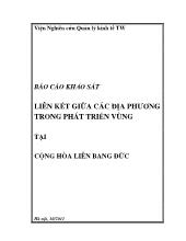 Báo cáo Khảo sát liên kết giữa các địa phương trong phát triển vùng tại Cộng hòa liên bang Đức