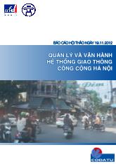 Báo cáo Quản lý và vận hành hệ thống giao thông công cộng Hà Nội