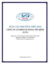 Báo cáo thường niên 2016 Công ty cổ phần xi măng Yên Bình (VCX)