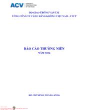 Báo cáo thường niên năm 2016 Tổng công ty cảng hàng không Việt Nam - CTCP