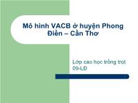 Đề tài Mô hình VACB ở huyện Phong Điền – Cần Thơ