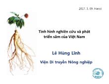 Đề tài Tình hình nghiên cứu và phát triển sâm của Việt Nam