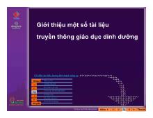 Giới thiệu một số tài liệu truyền thông giáo dục dinh dưỡng