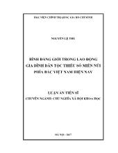 Luận án Bình đẳng giới trong lao động gia đình dân tộc thiểu số miền núi phía bắc Việt Nam hiện nay