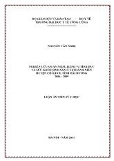 Luận án Nghiên cứu quan niệm, hành vi tình dục và sức khỏe sinh sản ở vị thành niên huyện Chí Linh, tỉnh Hải Dương 2006 - 2009