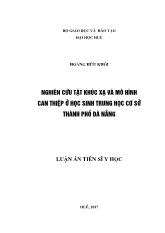 Luận án Nghiên cứu tật khúc xạ và mô hình can thiệp ở học sinh trung học cơ sở thành phố Đà Nẵng