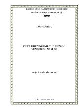 Luận án Phát triển ngành chế biến gỗ Vùng Đông Nam Bộ