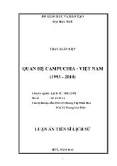 Luận án Quan hệ Campuchia - Việt Nam (1993 - 2010)